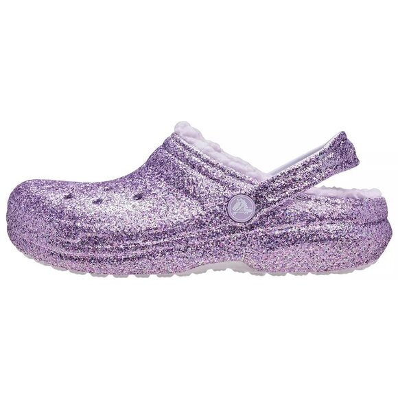 NEW CROCS Toddler's Sizes C7-C10 Classic Lined Chunky Glitter Clog - Moonlight - Picture 2 of 6